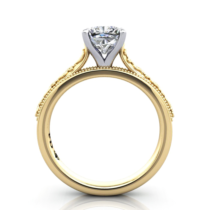 Cushion Edgagement Ring, Yellow Gold,RS50, TF Cushion Edgagement Ring, Yellow Gold,RS50, TF