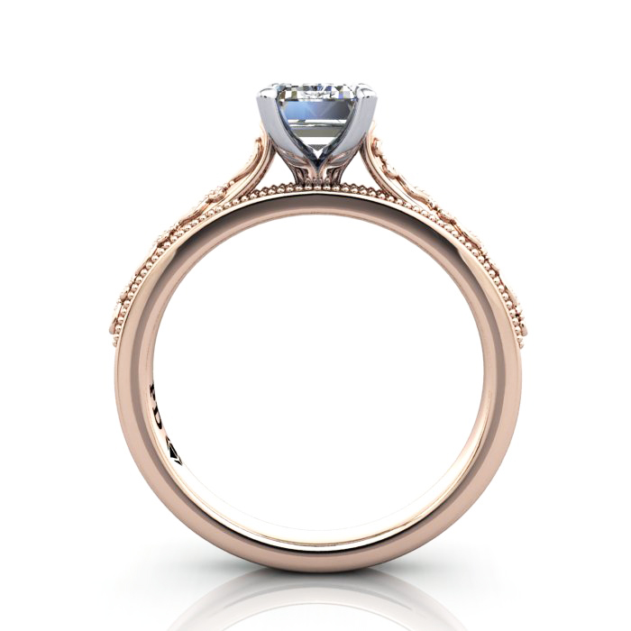 Emerald Engagement Ring, Rose Gold, RS50, TF Emerald Engagement Ring, Rose Gold, RS50, TF
