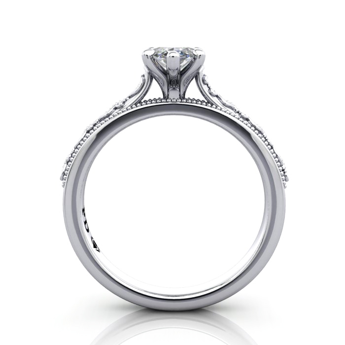 Marquise Engagement Ring, White Gold, RS50, TF