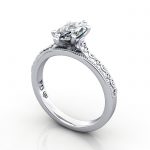 Marquise Engagement Ring, White Gold, RS50, 3D