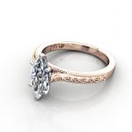 Marquise Engagement Ring, Rose Gold, RS50, LF