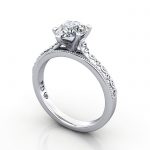 Pear Engagement Ring, White Gold, RS50, 3D