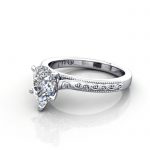 Pear Engagement Ring, White Gold, RS50, LF