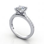 Princess Engagement Ring, White Gold, RS50, 3D
