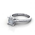 Princess Engagement Ring, White Gold, RS50, LF