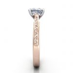 Princess Engagement Ring, Rose Gold, RS50, SV