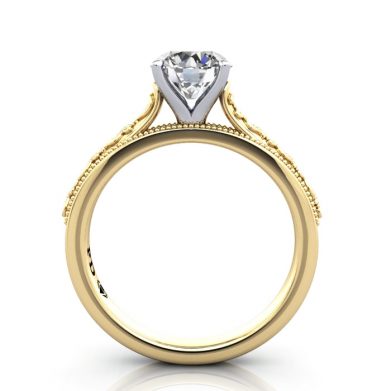 Round Engagement Ring, Yellow Gold, RS50, TF