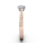 Round Engagement Ring, Rose Gold, RS50, SV