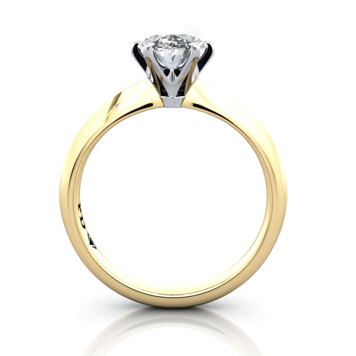 Oval Cut Solitaire Diamond Ring Yellow Gold RS49 TF