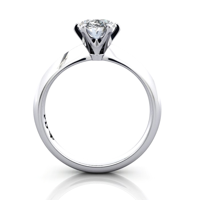Oval Engagement Ring, White Gold, RS49, TF Oval Cut Solitaire Diamond Ring White Gold RS49 TF