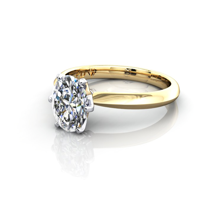 Oval Cut Solitaire Diamond Ring Yellow Gold RS49 LF