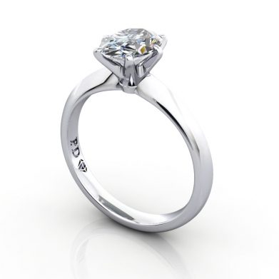 Oval Cut Solitaire Diamond Ring White Gold RS49 3D