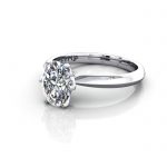 Oval Engagement Ring, White Gold, RS49, LF Oval Cut Solitaire Diamond Ring White Gold RS49 LF