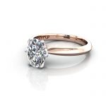 Oval Engagement Ring, Rose Gold, RS49, LF Oval Cut Solitaire Diamond Ring Rose Gold RS49 LF