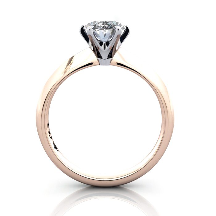 Oval Engagement Ring, Rose Gold, RS49, TF Oval Cut Solitaire Diamond Ring Rose Gold RS49 TF