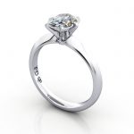 Oval Cut Solitaire Diamond Ring Platinum RS49 3D