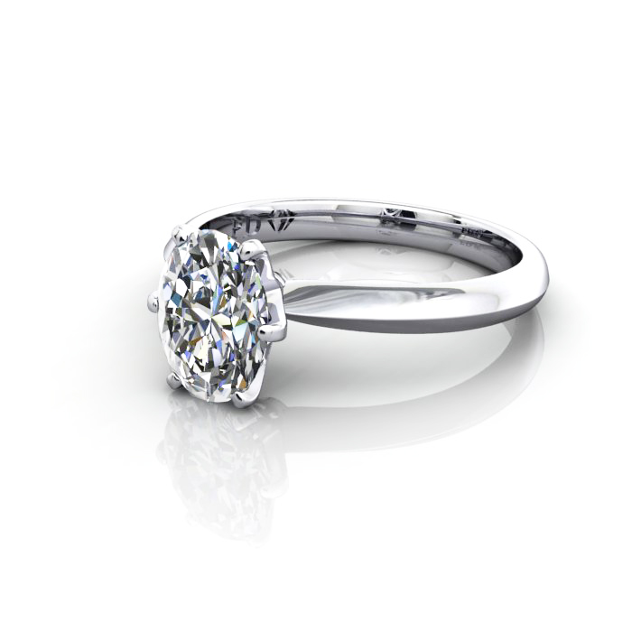 Oval Engagement Ring, Platinum, RS49, LF Oval Cut Solitaire Diamond Ring Platinum RS49 LF