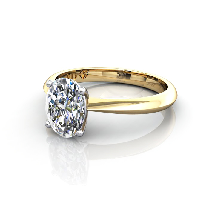 Oval Engagement Ring, Yellow Gold, RS48, LF Oval Engagement Ring, Yellow Gold, RS48, LF