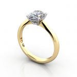 Oval Engagement Ring, Yellow Gold, RS48, 3D