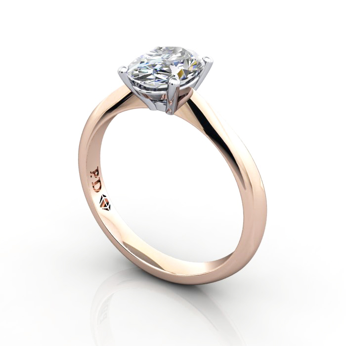 Oval Engagement Ring, Rose Gold, RS48, 3D Oval Engagement Ring, Rose Gold, RS48, 3D