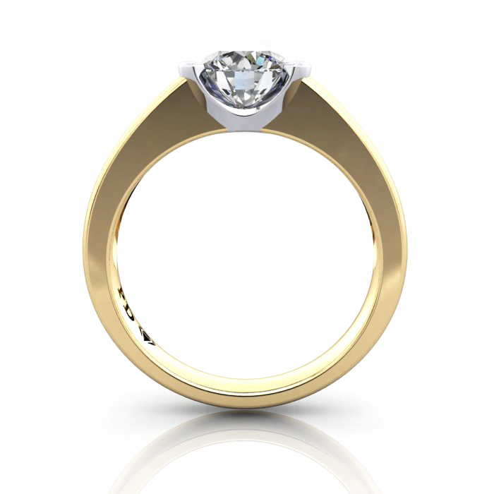 Round Engagement Ring, Yellow Gold, RS39, TF