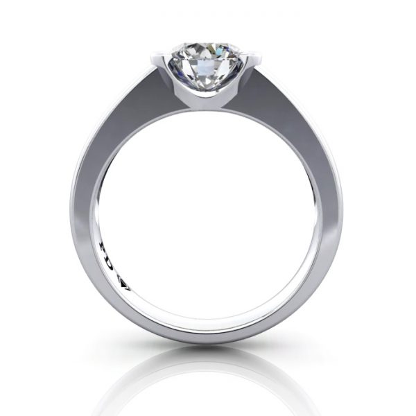 Round Engagement Ring, White Gold, RS39, TF