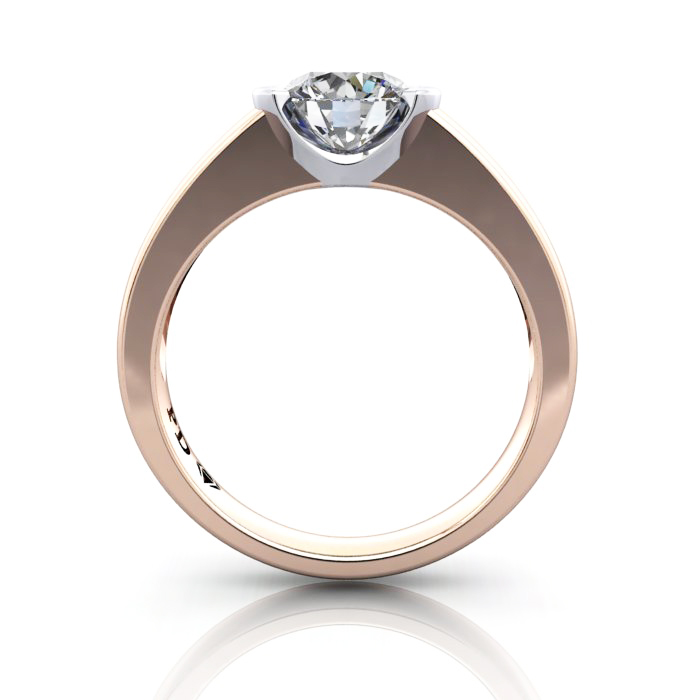 Round Engagement Ring, Rose Gold, RS39, TF Round Engagement Ring, Rose Gold, RS39, TF