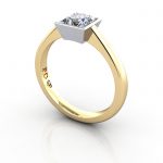 Princess Engagement Ring, Yellow Gold, RS10, 3D Princess Engagement Ring, Yellow Gold, RS10, 3D