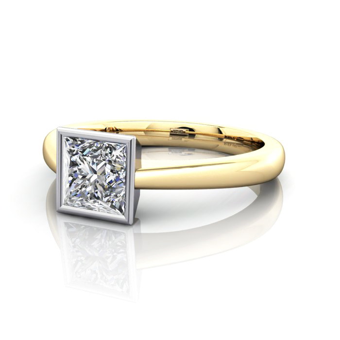 Princess Engagement Ring, Yellow Gold, RS10, LF Princess Engagement Ring, Yellow Gold, RS10, LF