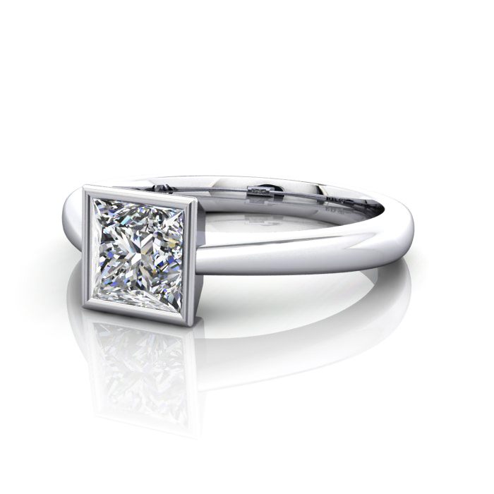 Princess Engagement Ring, White Gold, RS10, LF Princess Engagement Ring, White Gold, RS10, LF