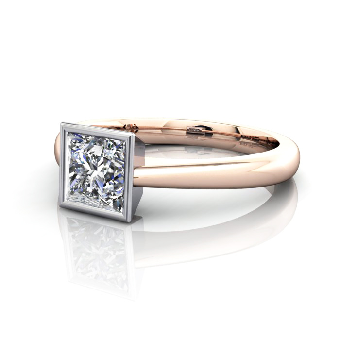 Princess Engagement Ring, Rose Gold, RS10, LF Princess Engagement Ring, Rose Gold, RS10, LF