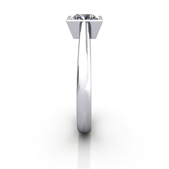 Princess Engagement Ring, Platinum, RS10, SV