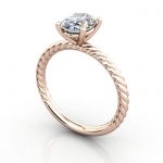 Oval Engagement Ring, Rose Gold, RS38, 3D