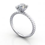 Oval Engagement Ring, Platinum, RS38, 3D Oval Engagement Ring, Platinum, RS38, 3D