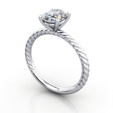 Oval Engagement Ring, Platinum, RS38, 3D
