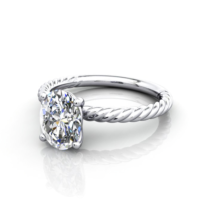 Oval Engagement Ring, Platinum, RS38, LF Oval Engagement Ring, Platinum, RS38, LF