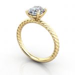 Oval Engagement Ring, Yellow Gold, RS38, 3D Oval Engagement Ring, Yellow Gold, RS38, 3D