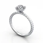 Diamond Engagement Ring, RS38, Platinum, Round, 3D Diamond Engagement Ring, RS38, Platinum, Round, 3D