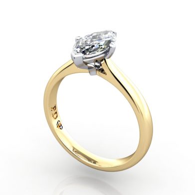 Marquise Engagement Ring, RS28, Yellow Gold, 3D