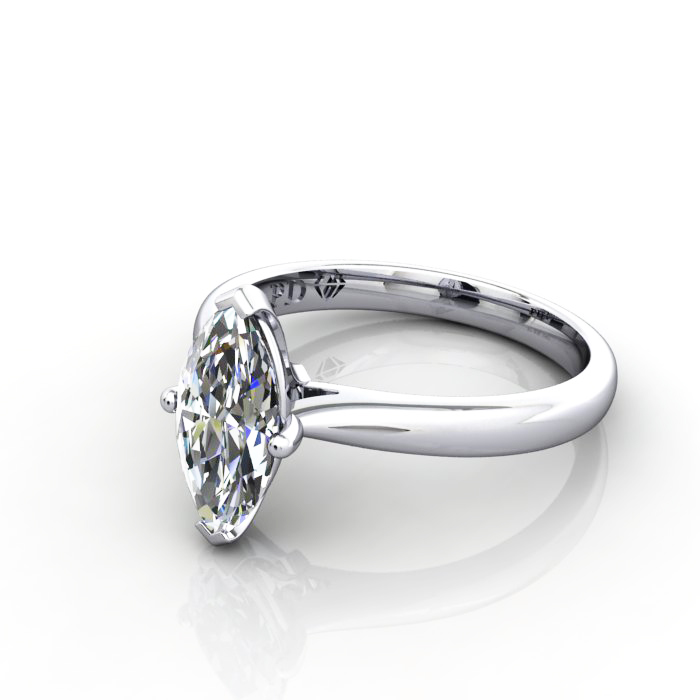 Marquise Engagement Ring, RS28, White Gold, LF Marquise Engagement Ring, RS28, White Gold, LF