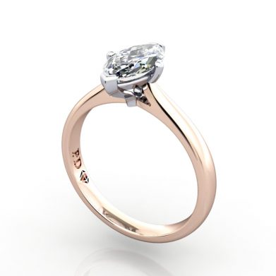 Marquise Engagement Ring, RS28, Rose Gold, 3D