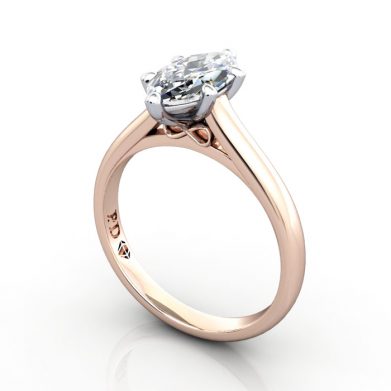 Marquise Engagement Ring, Rose Gold, RS34, 3D