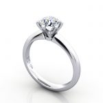 Round Emgagement Ring, Platinum, RS9, 3D vid