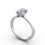 Oval Engagement Ring, Platinum, RS1, 3D Oval Engagement Ring, Platinum, RS1, 3D