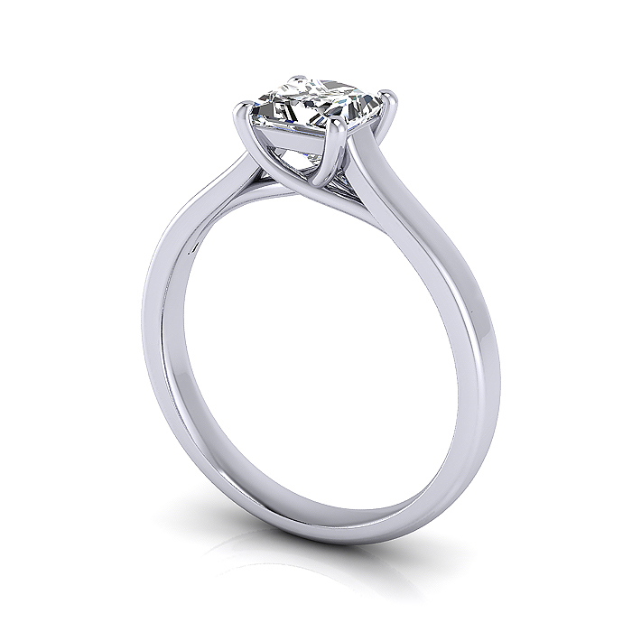 Engagement Ring, Princess Cut, RS12, Platinum, 3D Princess cut Diamond Ring, RS12