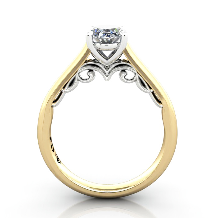 Oval Engagement Ring, Yellow Gold, RS35, TF Oval Engagement Ring, Yellow Gold, RS35, TF