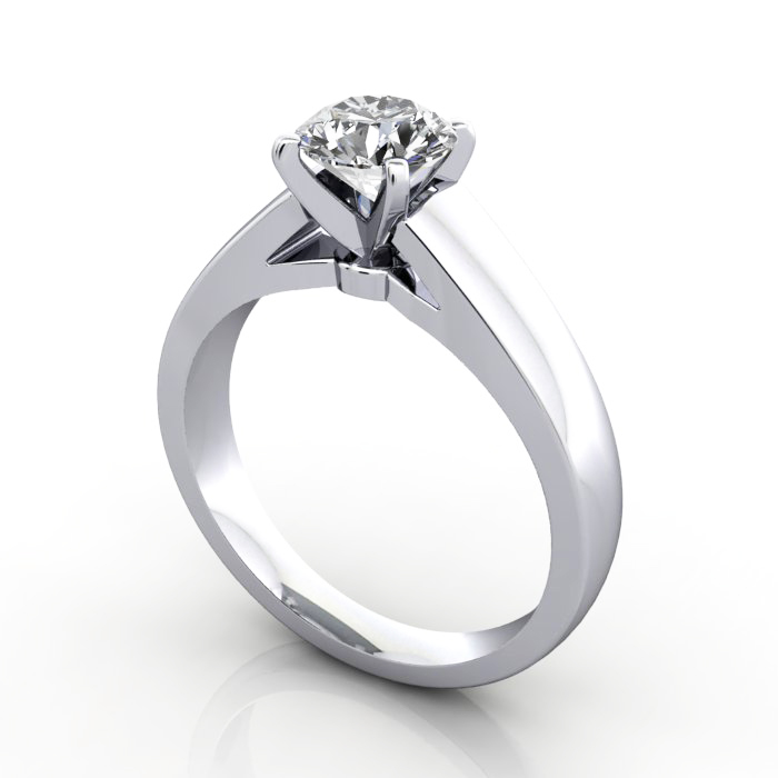 Diamond Solitaire RS46 Round Platinum 3D Diamond Solitaire RS46 Round Platinum 3D