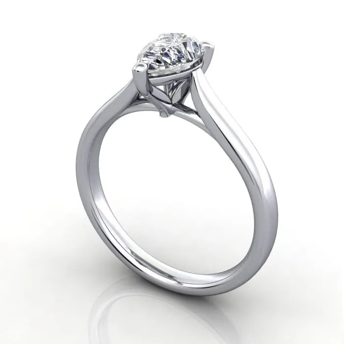 Solitaire-Diamond-Ring-Pear-RS41-Platinum-3D Solitaire-Diamond-Ring-Pear-RS41-Platinum-3D