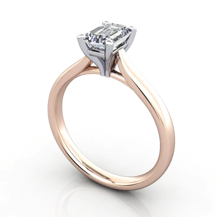 Solitaire-Diamond-Ring-Emerald-RS41-Rose-Gold-3D