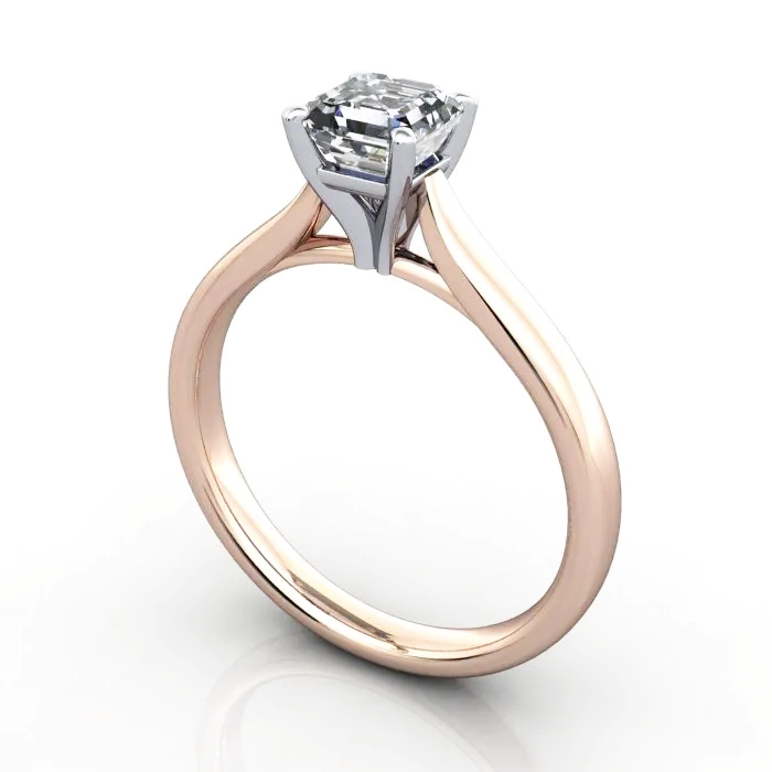 Solitaire-Diamond-Ring-Asscher-RS41-Rose-Gold-3D Solitaire-Diamond-Ring-Asscher-RS41-Rose-Gold-3D